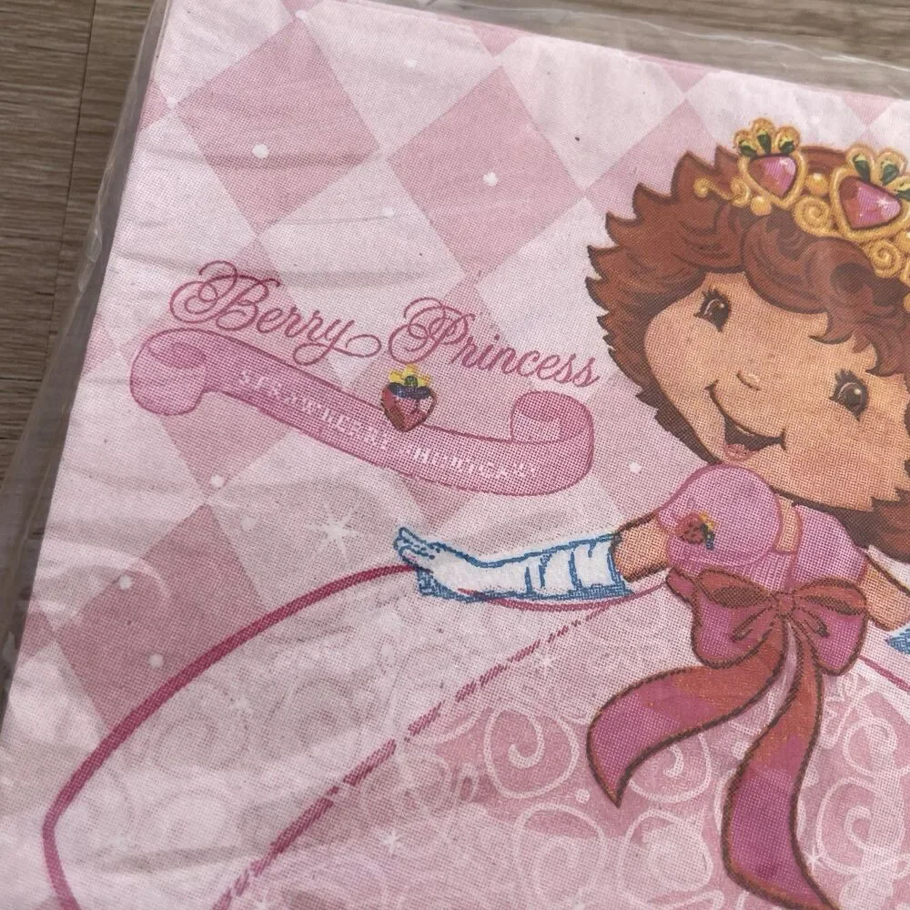 Y2K Strawberry Shortcake Princess Lunch Napkins Birthday Party Tableware VTG